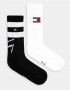 TOMMY HILFIGER 701230657-003 Κάλτσες Unisex TH UNI TJ  SOCK 2pcs  SPORT STRIPE, BLACK+WHITE